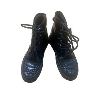 LIMI FEU PATENT LEATHER LACEUP SHOES BOOTS SIZE‎ 7